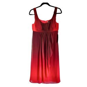 Vintage JS Boutique Cocktail Party Dress RedBurgundy Ombre